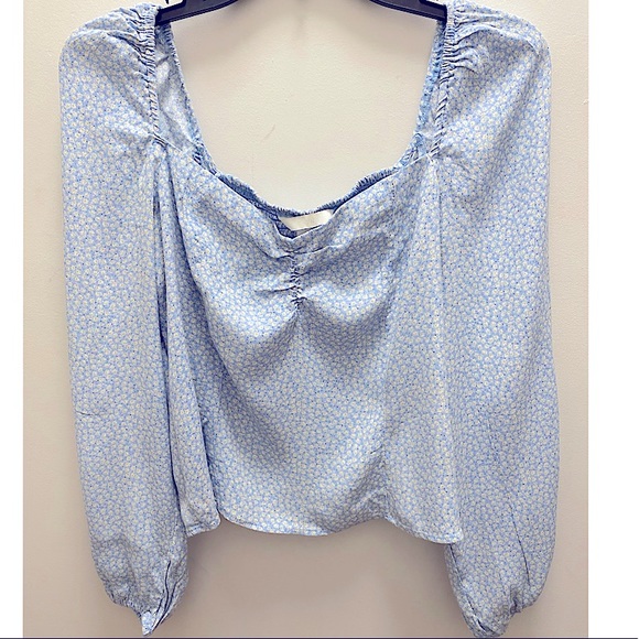H&M Square Neck Blue Floral top. - Picture 1 of 4